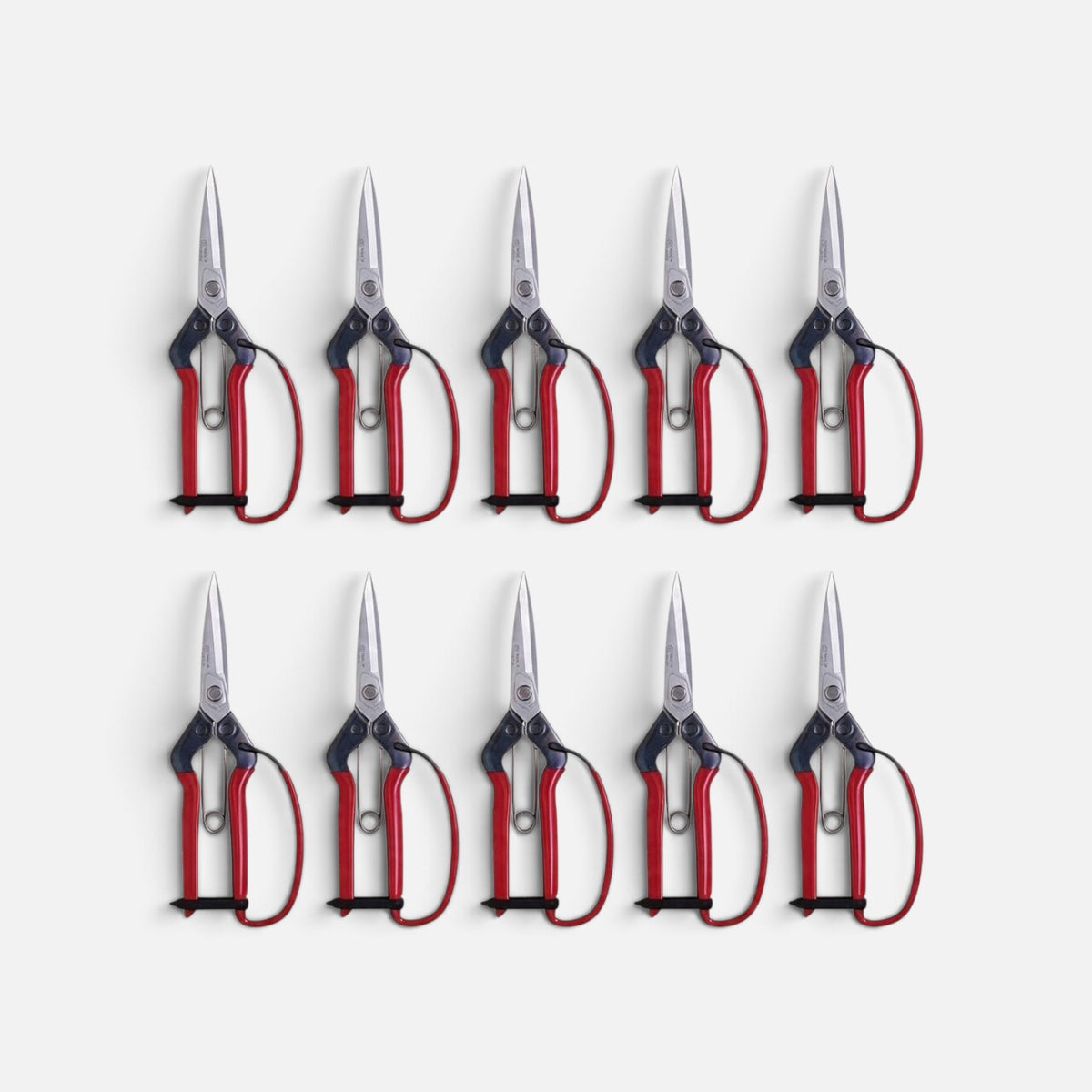Chikamasa T-710GDX Guarded Orchard pruning, Pine Needle & Bud Shear 10 set 220mm/63mm Weight: 145g | Hard-Chrome Plated Carbon Steel [Sakai Chikamasa Heritage / Protective Finger Guard / Rust & Sap Resistant Hard-Chrome Coating / Extended Reach 63mm Blade