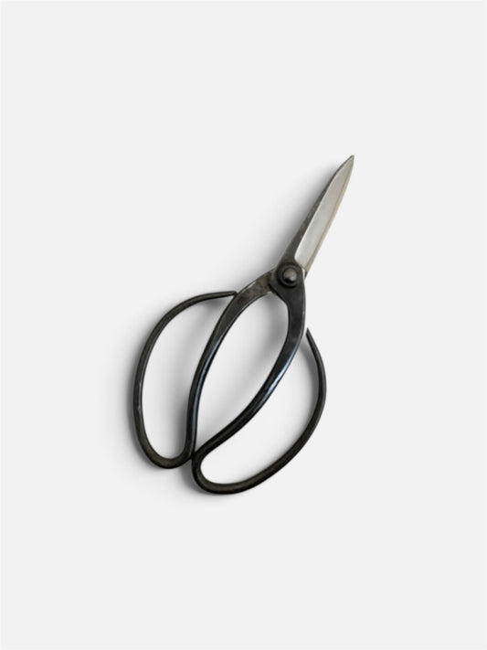 SAKURA Traditional Japanese Gardener Scissors (Sasuke-style Slim) Total Length & Blade (215mm/77mm) Yasuki White Paper Steel [Traditional hand forged from scratch/ Hollow ground back/ Twisted blade/ Rivet Joint]