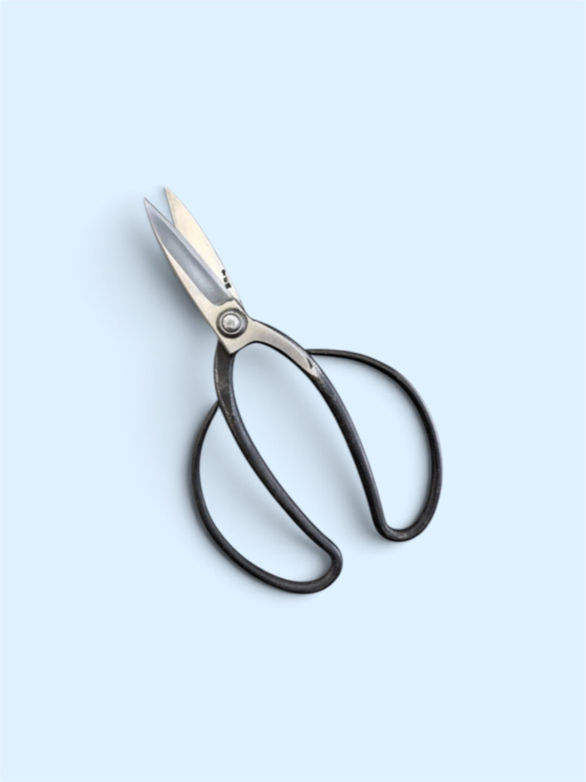 SAKURA Traditional Japanese Gardener Scissors (Sasuke-style Long-neck Shears) Total Length & Blade (225mm/77mm) Yasuki Blue Paper Steel [Traditional hand  forged from scratch / Hollow ground back/ Twisted blade / Rivet Joint]