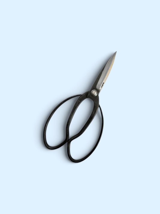 Hanafubuki Type B Slim Traditional Japanese Gardener Scissors Total Length & Blade (215mm/84mm) Aogami Blue Paper Steel [Traditional Hand-Forged from Scratch / Rivet Joint / Hollow Ground]