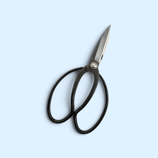 Hanafubuki Type C Heavy-Duty Traditional Japanese Gardener Scissors Total Length & Blade (220mm/80mm) Aogami Blue Paper Steel [Traditional Hand-Forged from Scratch / Rivet Joint / Hollow Ground]
