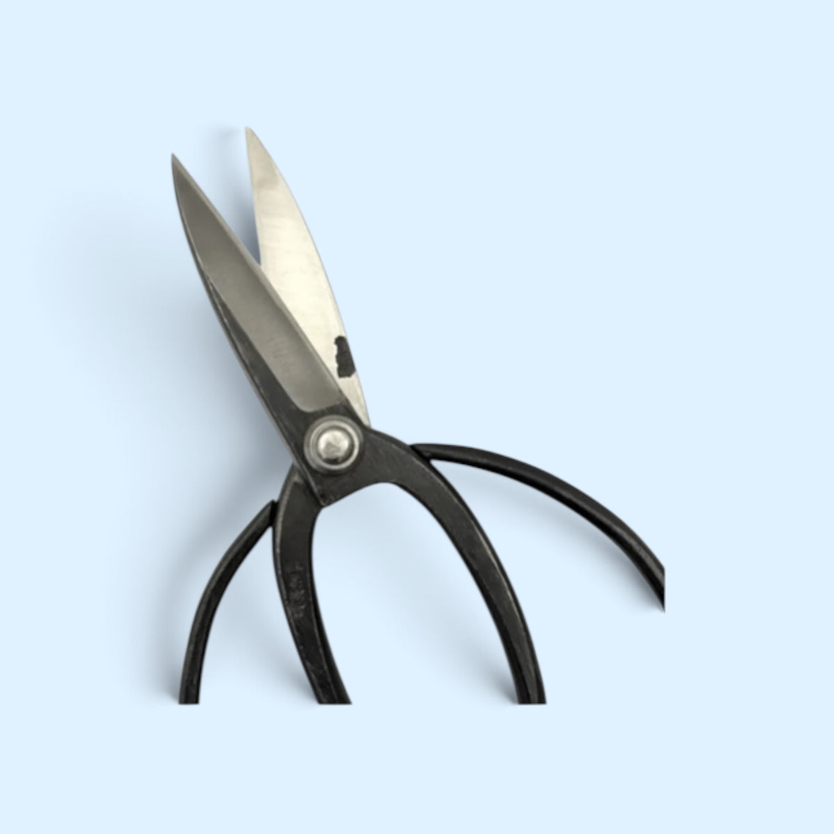 Hanafubuki Type C Heavy-Duty Traditional Japanese Gardener Scissors Total Length & Blade (220mm/80mm) Aogami Blue Paper Steel [Traditional Hand-Forged from Scratch / Rivet Joint / Hollow Ground]