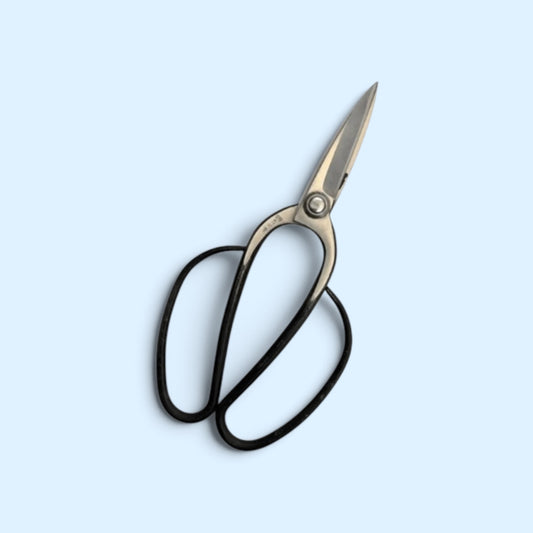 Hanafubuki Tsushima Style Slim Traditional Japanese Gardener Scissors Total Length & Blade (228mm/80mm) Aogami Blue Paper Steel [Traditional Hand-Forged from Scratch / Rivet Joint / Hollow Ground]