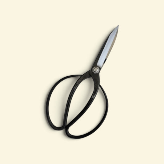 Minamoto no Akitada Traditional Japanese Gardener Scissors Total Length & Blade (230mm/95mm) Kigami Yellow Paper Steel [Traditional Hand-Forged / Rivet Joint / Slender Blade]
