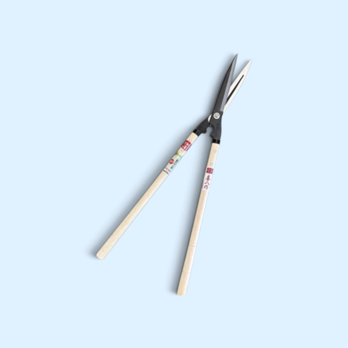Kihachi Traditional Japanese Hedge Shears Sharp-Angle Model (NO.127) Blade 210mm / Oak Handle 510mm Aogami Blue Paper Steel [Traditional Hand-Forged from Scratch / Hollow Ground / Twisted Blade]