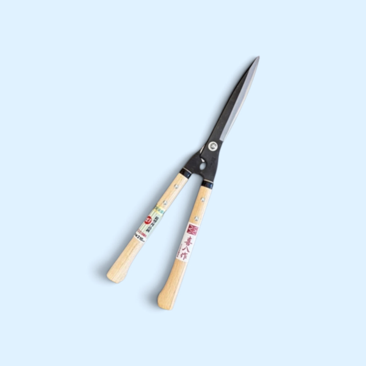 Kihachi Traditional Japanese Hedge Shears Sharp-Angle Model (NO.127) Blade 210mm / Short Nata Handle 270mm Aogami Blue Paper Steel [Traditional Hand-Forged from Scratch / Hollow Ground / Twisted Blade]