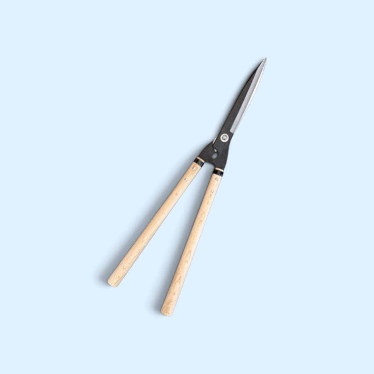 Kihachi Traditional Japanese Hedge Shears Sharp-Angle Model (NO.127) Blade 210mm / Mid-Length Oak Handle 360mm Aogami Blue Paper Steel [Traditional Hand-Forged from Scratch / Hollow Ground / Twisted Blade]