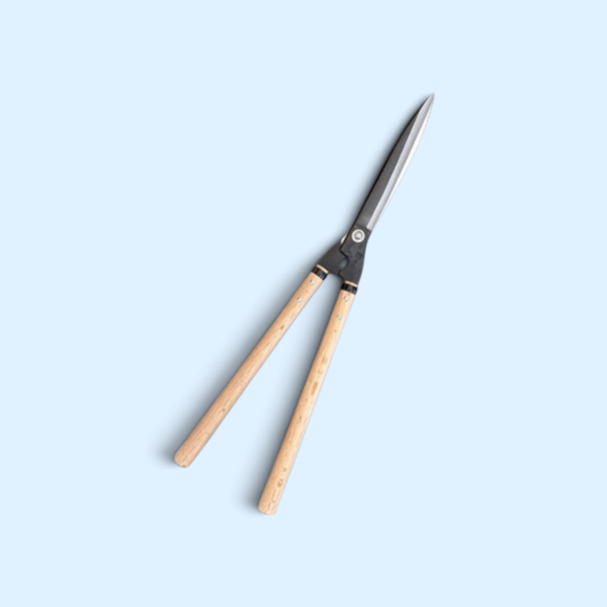 Kihachi Traditional Japanese Hedge Shears Sharp-Angle Model (NO.128) Blade 240mm / Mid-Length Oak Handle 360mm Aogami Blue Paper Steel [Traditional Hand-Forged from Scratch / Hollow Ground / Twisted Blade]
