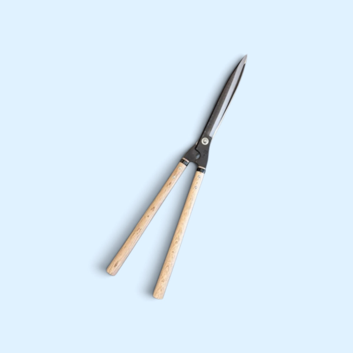 Kihachi Traditional Japanese Hedge Shears Sharp-Angle Model (NO.129) Blade 270mm / Mid-Length Oak Handle 360mm Aogami Blue Paper Steel [Traditional Hand-Forged from Scratch / Hollow Ground / Twisted Blade]