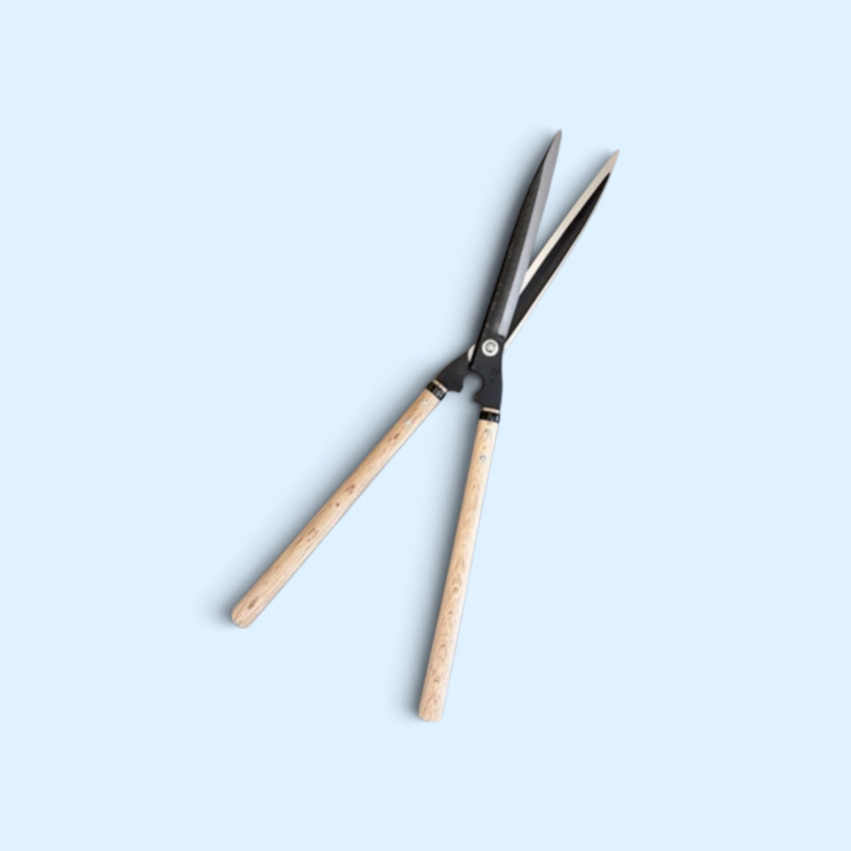 Kihachi Traditional Japanese Hedge Shears Sharp-Angle Model (NO.129) Blade 270mm / Mid-Length Oak Handle 360mm Aogami Blue Paper Steel [Traditional Hand-Forged from Scratch / Hollow Ground / Twisted Blade]