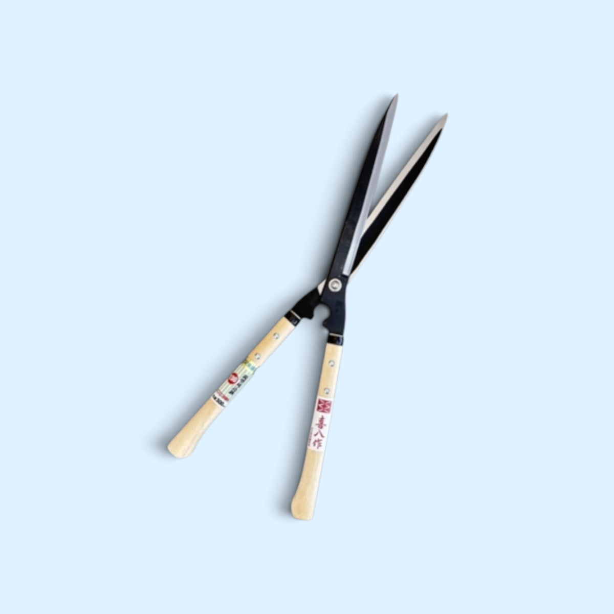 Kihachi Traditional Japanese Hedge Shears Sharp-Angle Model (NO.130) Blade 300mm / Short Nata Handle 270mm Aogami Blue Paper Steel [Traditional Hand-Forged from Scratch / Hollow Ground / Twisted Blade]