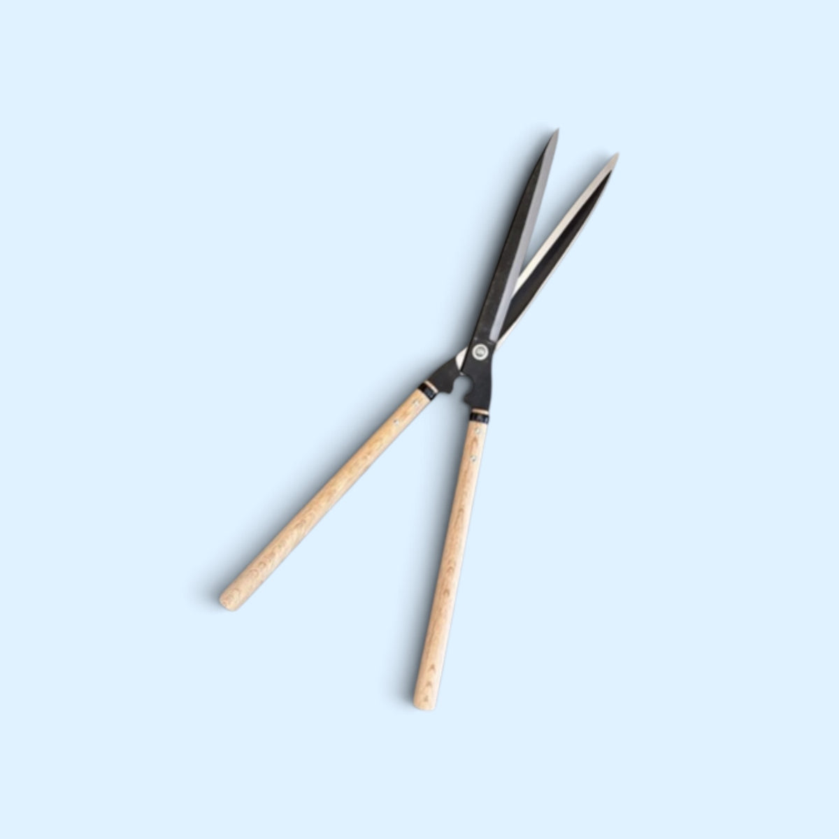 Kihachi Traditional Japanese Hedge Shears Sharp-Angle Model (NO.130) Blade 300mm / Mid-Length Oak Handle 360mm Aogami Blue Paper Steel [Traditional Hand-Forged from Scratch / Hollow Ground / Twisted Blade]