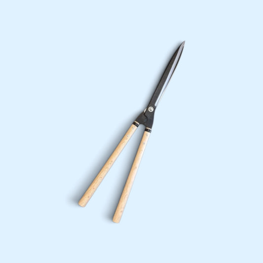 Kihachi Traditional Japanese Hedge Shears Sharp-Angle Model (NO.130) Blade 300mm / Mid-Length Oak Handle 360mm Aogami Blue Paper Steel [Traditional Hand-Forged from Scratch / Hollow Ground / Twisted Blade]