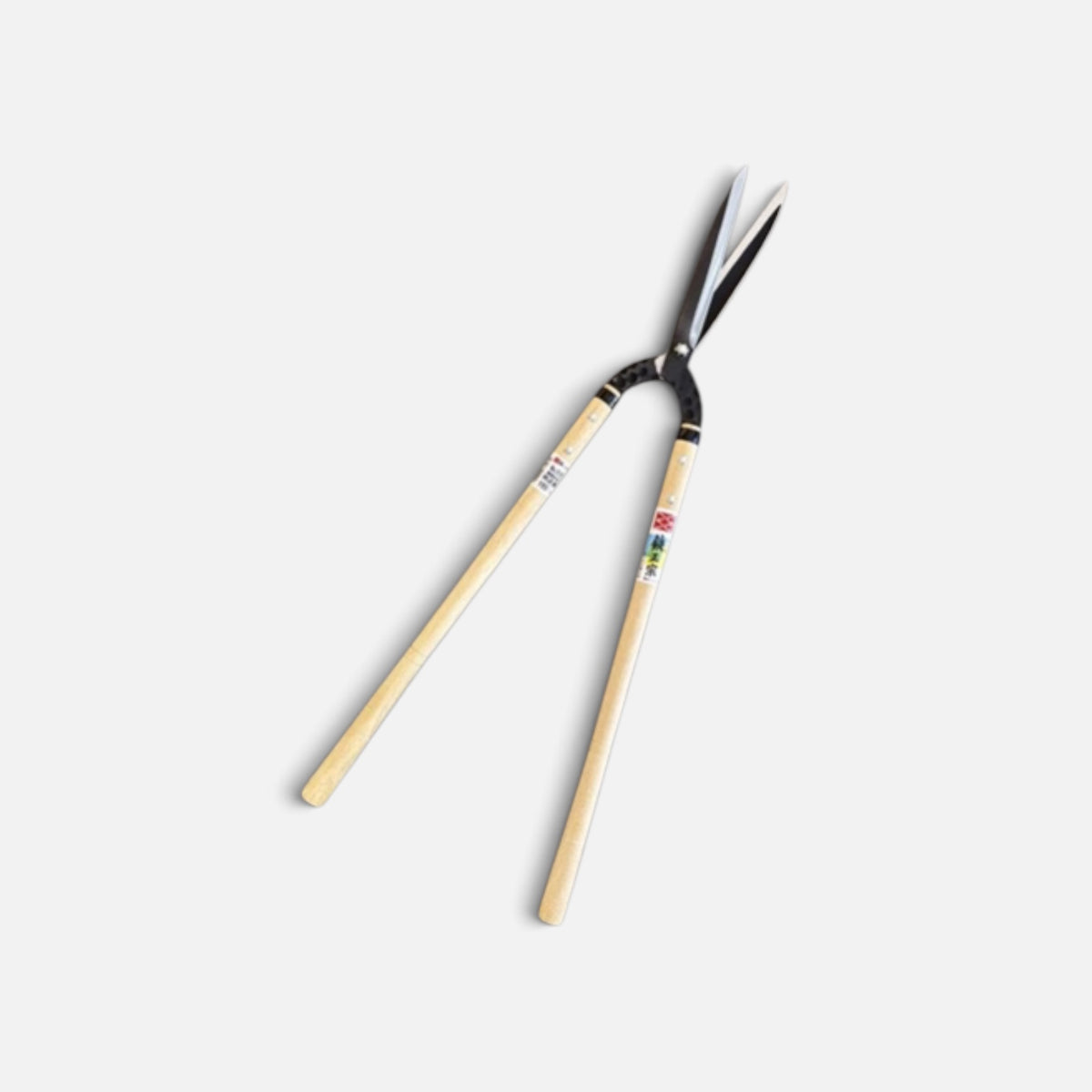 Hasami Masamune Kyo-Style Traditional Japanese Hedge Shears Total Length & Blade 765mm / 195mm / Long Oak Handle 510mm with Shirogami White Paper Steel Blade [Traditional Hand-Forged from Scratch / Hollow Ground Back / Twisted Blade / Screw joint ]