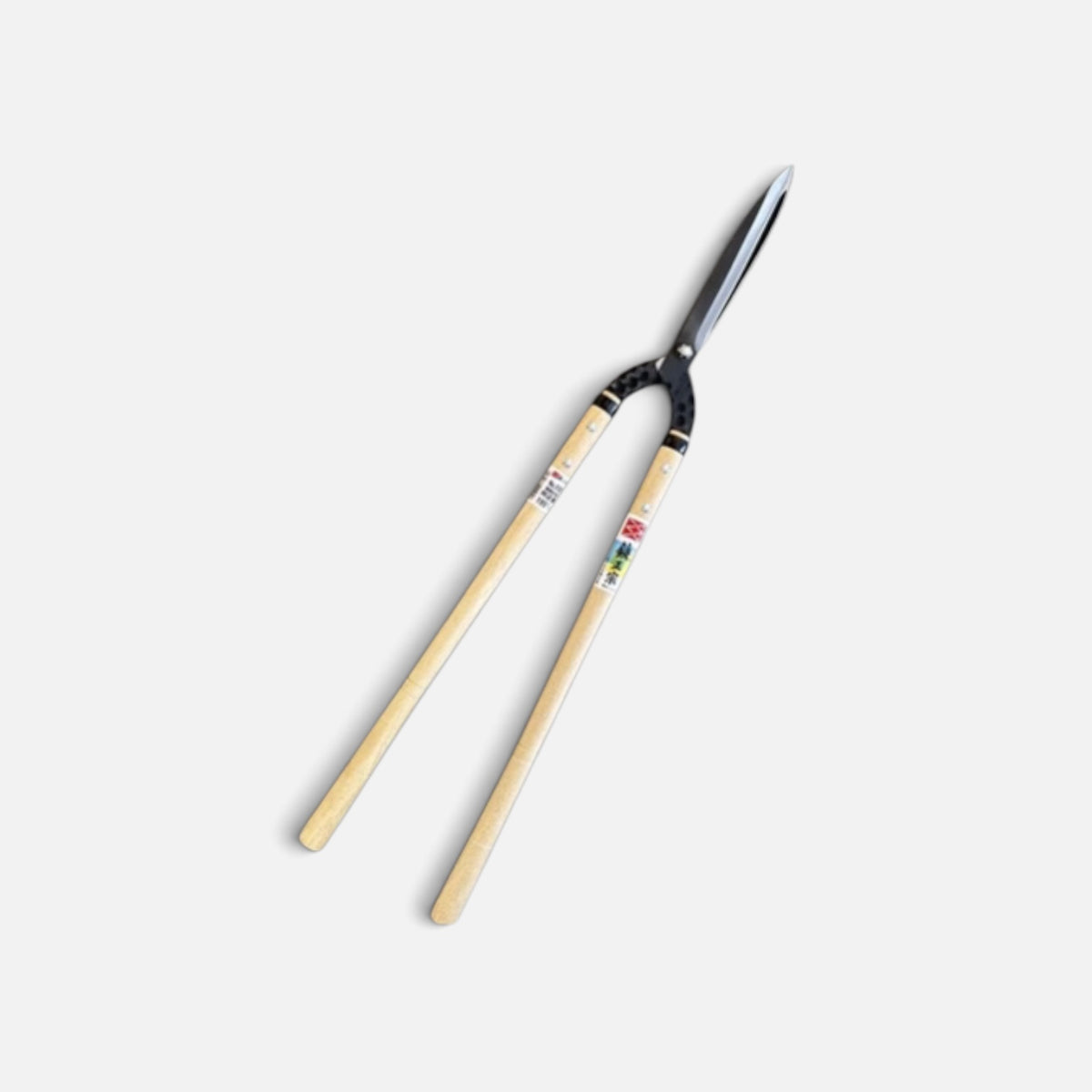 Hasami Masamune Kyo-Style Traditional Japanese Hedge Shears Total Length & Blade 765mm / 195mm / Long Oak Handle 510mm with Shirogami White Paper Steel Blade [Traditional Hand-Forged from Scratch / Hollow Ground Back / Twisted Blade / Screw joint ]