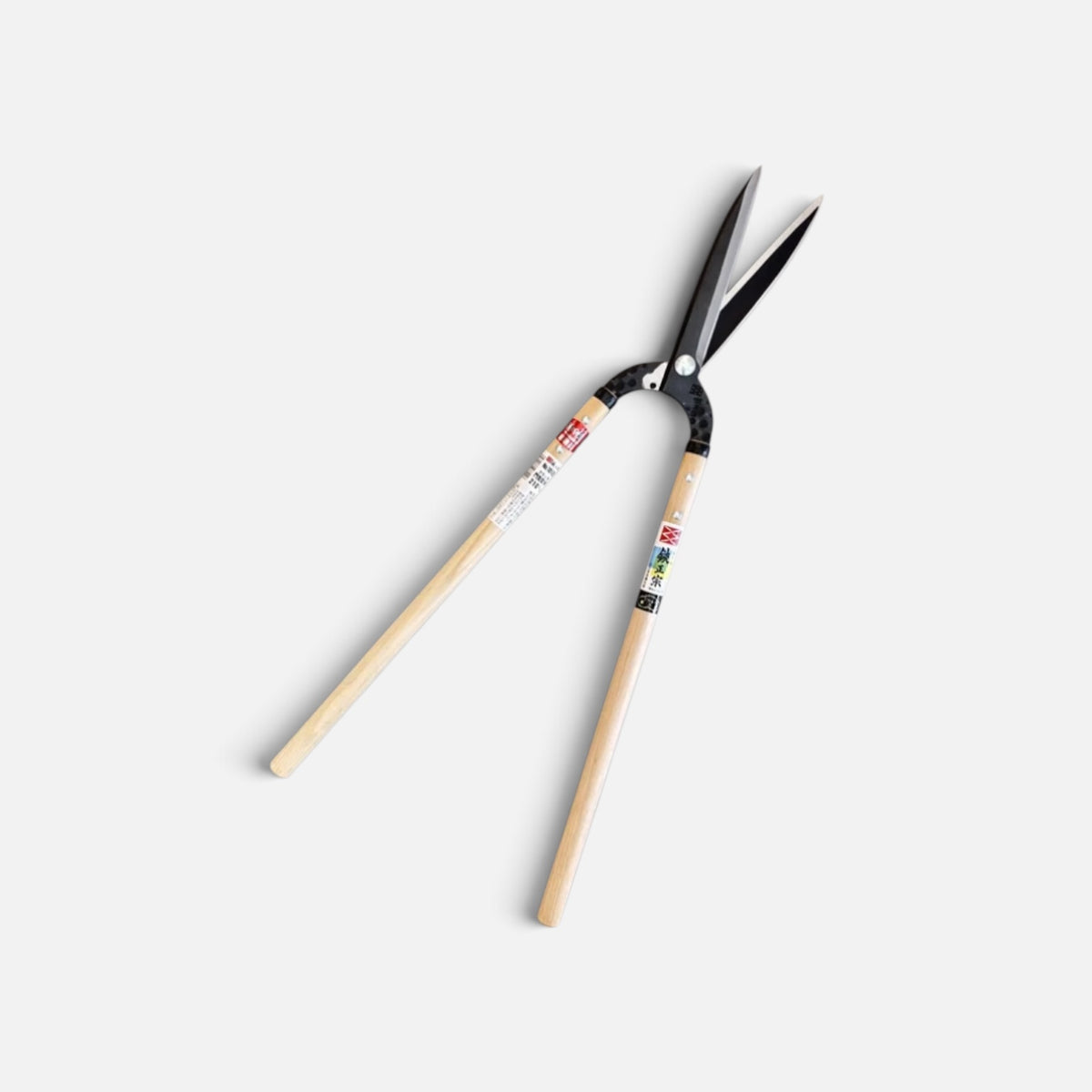 Hasami Masamune Gate-Style Leaf-Trimming Hedge Shears Black Edition Total Length & Blade 820mm/210mm / Long Oak Handle 540mm with Shirogami White Paper Steel Blade [Traditional Hand-Forged from Scratch / Hollow Ground Back / Twisted blade/ Screw joint ]