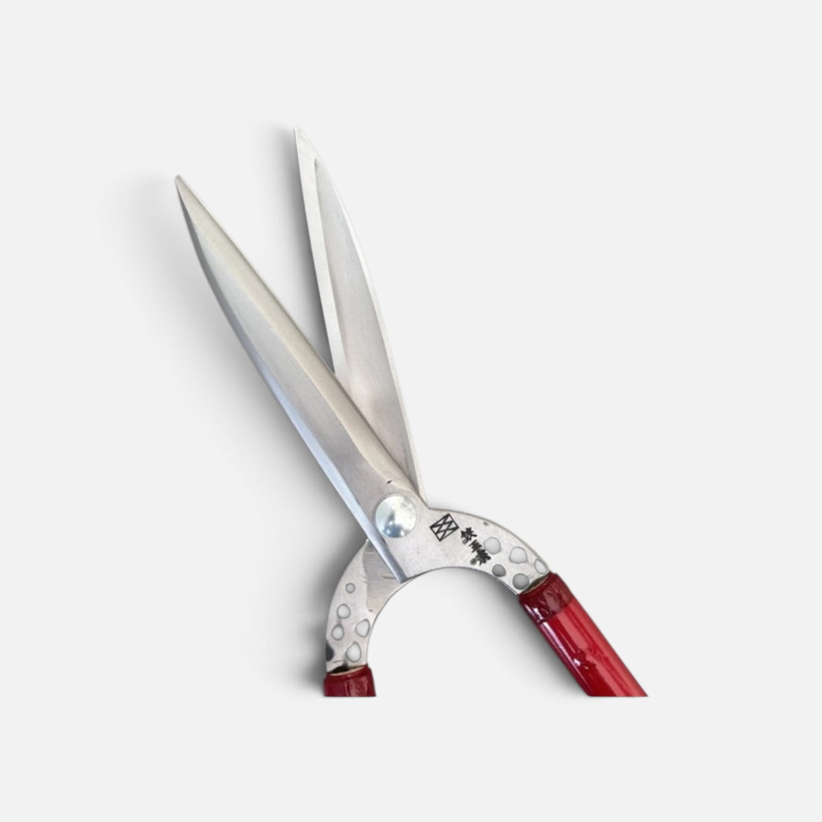 Hasami Masamune Ultra-Lightweight Gate-Style Hedge Shears Thin Blade Total Length & Blade 820mm/210mm Long Cedar Handle 540mm with Shirogami White Paper Steel Blade [Traditional Hand-Forged from Scratch / Hollow Ground Back / Twisted Blade / Screw joint]