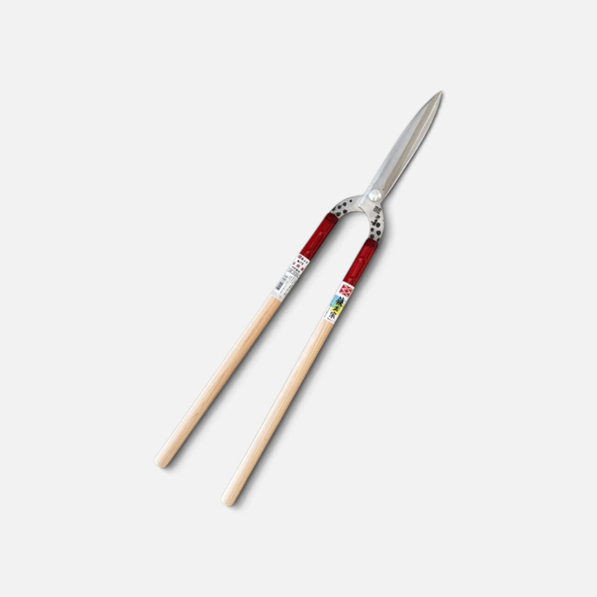 Hasami Masamune Ultra-Lightweight Gate-Style Hedge Shears Thin Blade Total Length & Blade 820mm/210mm Long Cedar Handle 540mm with Shirogami White Paper Steel Blade [Traditional Hand-Forged from Scratch / Hollow Ground Back / Twisted Blade / Screw joint]
