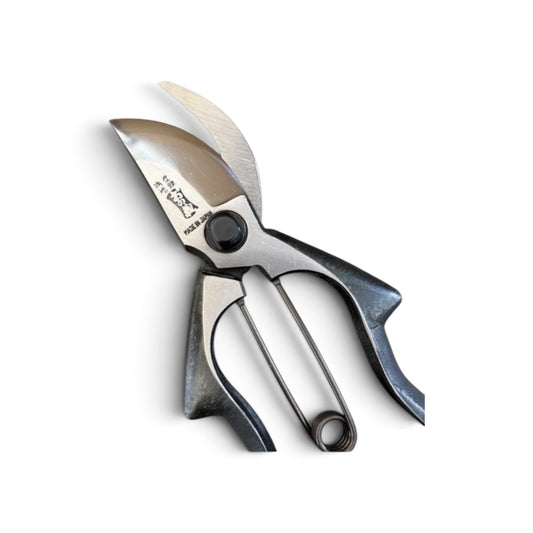 Onoyoshi Professional Pruning Secateurs BZ-Type Benkei Guard Model Total Length & Blade: 205mm / 60mm High-Grade Cutlery Steel [Traditional Hand Forged from Scratch / Hollow Ground Back / Twisted Blade/ Screw joint ]
