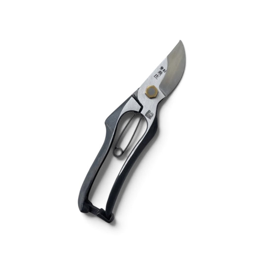 Tobisho Professional Pruning Secateurs Total Length & Blade: 200mm /64mm High-Grade Japanese Carbon Cutlery Steel [Machine-Forged & Hand-Finished / Hollow Ground Back / Twisted Blade / Screw Joint / Black Forged Handle]