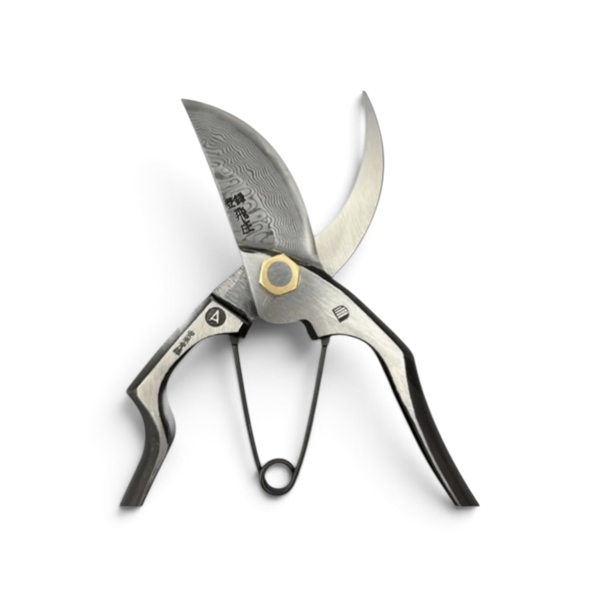 Tobisho Professional Pruning Secateurs Total Length & Blade: 205mm/64mm Multi-Layered Damascus Yasuki Blue Paper Steel Laminated [Machine-Forged & Hand-Finished with Laminated construction / Hollow Ground Back / Twisted Blade / Screw Joint ]