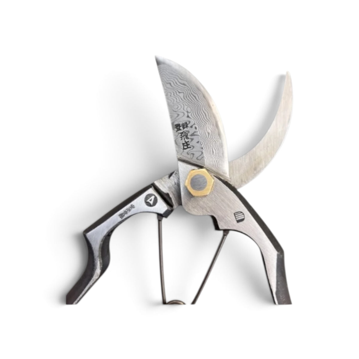 Tobisho Professional Pruning Secateurs Total Length & Blade: 205mm/64mm Multi-Layered Damascus Yasuki Blue Paper Steel Laminated [Machine-Forged & Hand-Finished with Laminated construction / Hollow Ground Back / Twisted Blade / Screw Joint ]