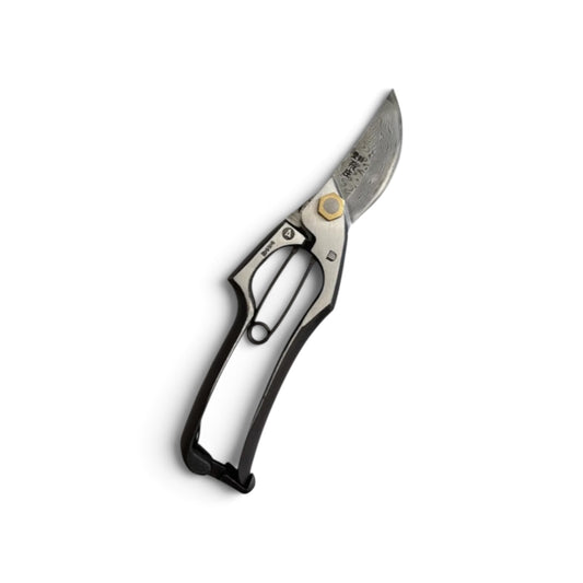 Tobisho Professional Pruning Secateurs Total Length & Blade: 205mm/64mm Multi-Layered Damascus Yasuki Blue Paper Steel Laminated [Machine-Forged & Hand-Finished with Laminated construction / Hollow Ground Back / Twisted Blade / Screw Joint ]