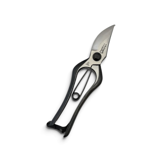 Onoyoshi  Pruning Secateurs Left-Handed Model Total Length & Blade: 200mm/63mm Japanese High-Carbon Cutlery Steel [Traditional Hand Forged from Scratch / Hollow Ground Back / Twisted Blade / Screw Joint]