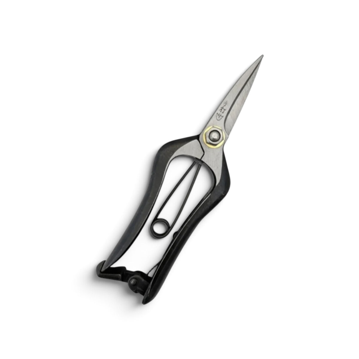 Azumagawa Mini Bud Trimming Scissors Single-Edged Total Length & Blade: 165mm/58mm Weight: 168g | Premium Japanese Carbon Cutlery Steel [Traditional Hand Forged from Scratch / Hollow Ground Back / Twisted Blade / Screw Joint / Bottom Spring Lock]