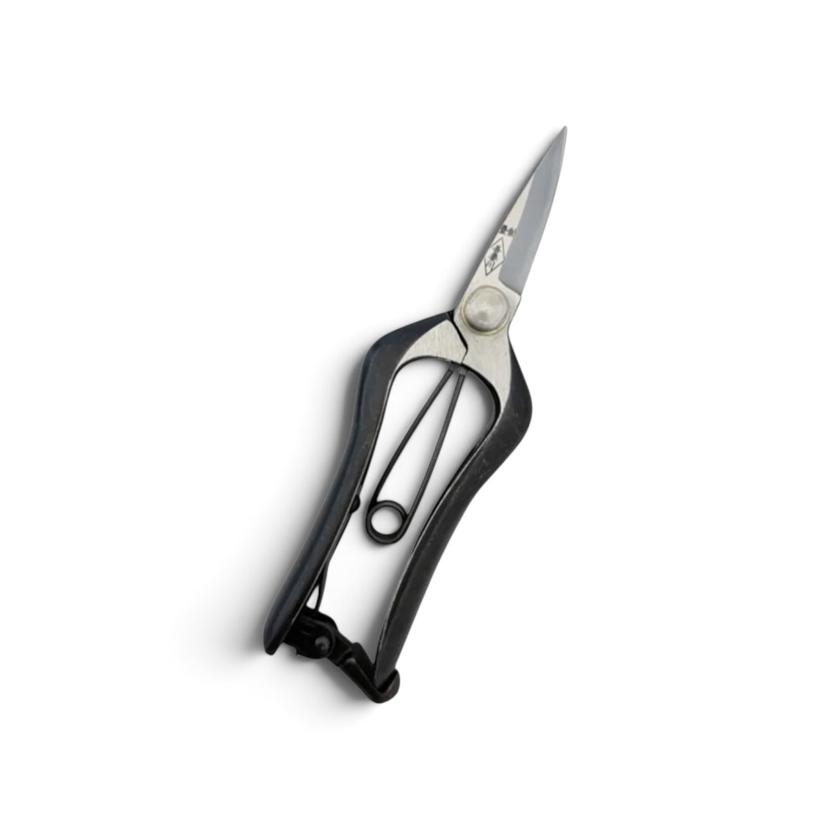Azumagawa Mini Bud Trimming Scissors Single-Edged Total Length & Blade: 165mm/58mm Weight: 168g | Premium Japanese Carbon Cutlery Steel [Traditional Hand Forged from Scratch / Hollow Ground Back / Twisted Blade / Screw Joint / Bottom Spring Lock]
