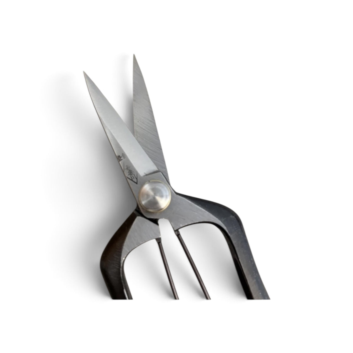 Azumagawa Bud Trimming Scissors Double-Edged Total Length & Blade: 180mm/65mm Weight: 170g | Premium Japanese Carbon Cutlery Steel [Traditional Hand Forged from Scratch / Hollow Ground Back / Twisted Blade / Screw Joint / Bottom Spring Lock]
