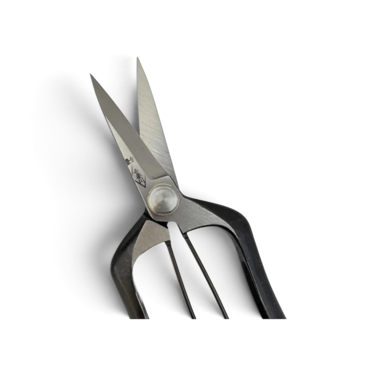 Azumagawa Bud Trimming Scissors Double-Edged Total Length & Blade: 180mm/65mm Weight: 170g | Premium Japanese Carbon Cutlery Steel [Traditional Hand Forged from Scratch / Hollow Ground Back / Twisted Blade / Screw Joint / Bottom Spring Lock]
