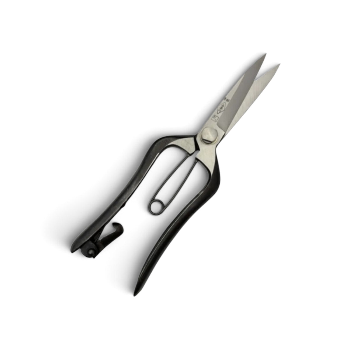 Azumagawa Bud Trimming Scissors Double-Edged Total Length & Blade: 210mm/87mm Weight: 223g | Premium Japanese Carbon Cutlery Steel [Traditional Hand Forged from Scratch / Hollow Ground Back / Twisted Blade / Screw Joint / Bottom Spring Lock]