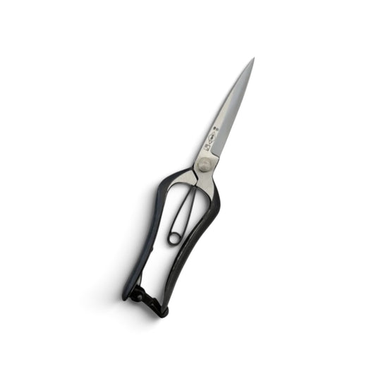 Azumagawa Bud Trimming Scissors Double-Edged Total Length & Blade: 230mm/103mm Weight: 224g | Premium Japanese Carbon Cutlery Steel [Traditional Hand Forged from Scratch / Hollow Ground Back / Twisted Blade / Screw Joint / Bottom Spring Lock]