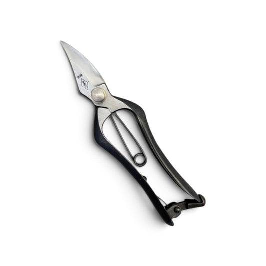 Azumagawa Hybrid Pruning & Bud Trimming Shears Total Length & Blade: 185mm/60mm Weight: Lightweight | Premium Japanese Carbon Cutlery Steel [Traditional Hand Forged from Scratch / Hollow Ground Back / Twisted Blade / Screw Joint / Bottom Spring Lock]
