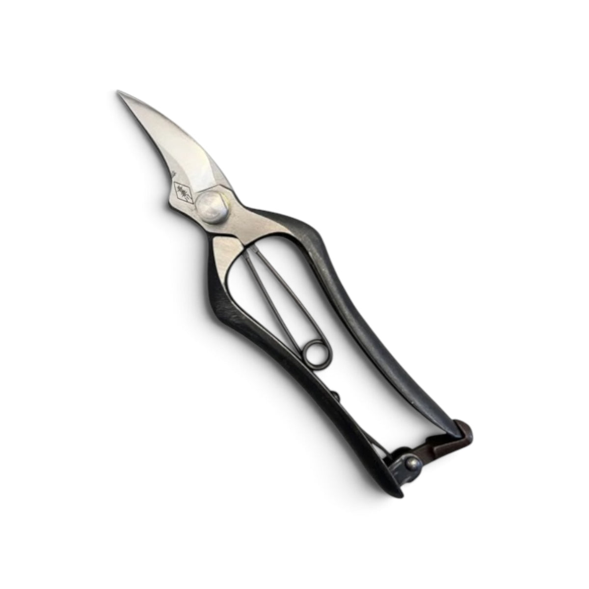 Azumagawa Hybrid Pruning & Bud Trimming Shears Total Length & Blade: 185mm/60mm Weight: Approx. 180g | Premium Japanese Carbon Cutlery Steel [Traditional Hand Forged from Scratch / Hollow Ground Back / Twisted Blade / Screw Joint / Bottom Spring Lock]