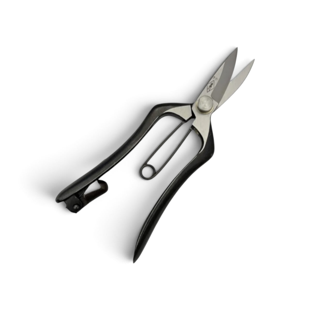 Azumagawa Bud Trimming Scissors Single-Edged Total Length & Blade: 190mm/64mm Weight: Approx. 180g | Premium Japanese Carbon Cutlery Steel [Traditional Hand Forged from Scratch / Hollow Ground Back / Twisted Blade / Screw Joint / Bottom Spring Lock]