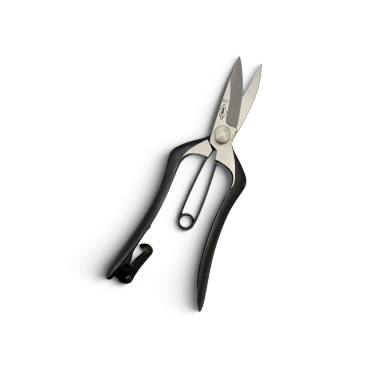 Azumagawa Bud Trimming Scissors Single-Edged Total Length & Blade: 190mm/64mm Weight: Approx. 180g | Premium Japanese Carbon Cutlery Steel [Traditional Hand Forged from Scratch / Hollow Ground Back / Twisted Blade / Screw Joint / Bottom Spring Lock]