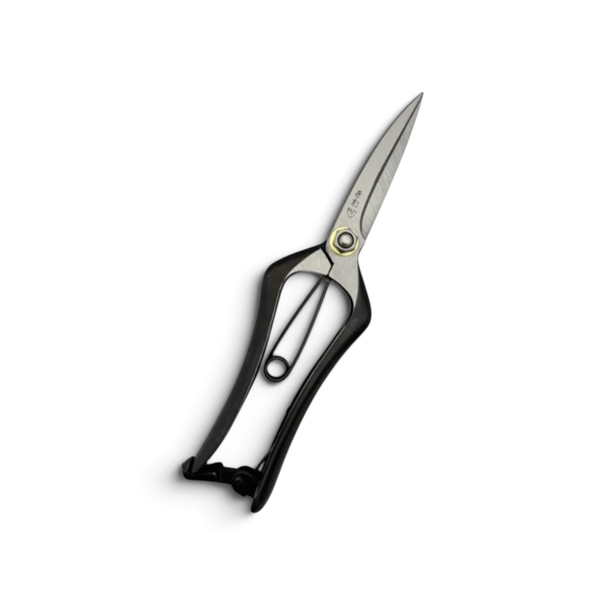 Azumagawa Bud Trimming Scissors Single-Edged Total Length & Blade: 205mm/76mm Weight: Approx. 210g | Premium Japanese Carbon Cutlery Steel [Traditional Hand Forged from Scratch / Hollow Ground Back / Twisted Blade / Screw Joint / Bottom Spring Lock]