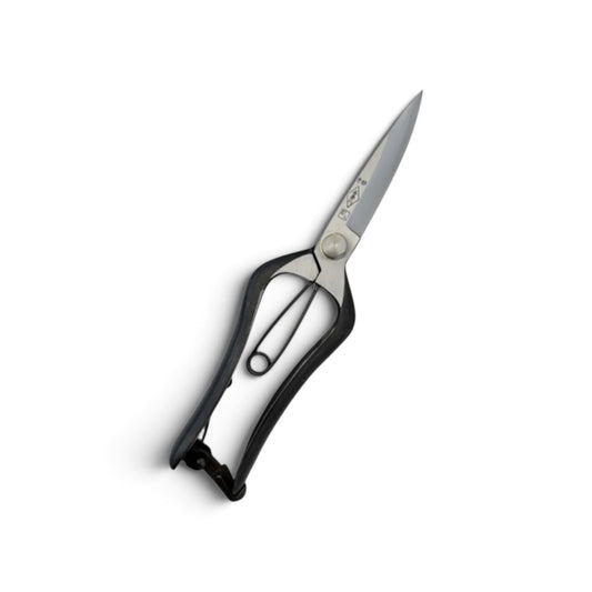 Azumagawa Bud Trimming Scissors Single-Edged Total Length & Blade: 205mm/76mm Weight: Approx. 210g | Premium Japanese Carbon Cutlery Steel [Traditional Hand Forged from Scratch / Hollow Ground Back / Twisted Blade / Screw Joint / Bottom Spring Lock]