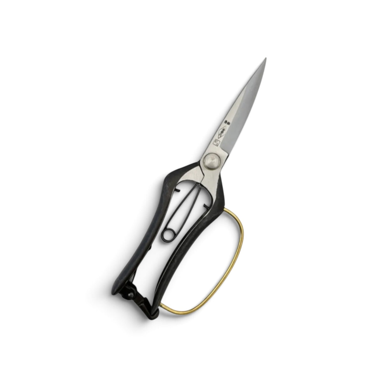 Azumagawa Bud Trimming Scissors Single-Edged With Guard Total Length & Blade: 220mm/92mm Weight: 235g | Premium Japanese Carbon Cutlery Steel [Traditional Hand Forged from Scratch / Hollow Ground Back / Twisted Blade / Screw Joint / Bottom Spring Lock]