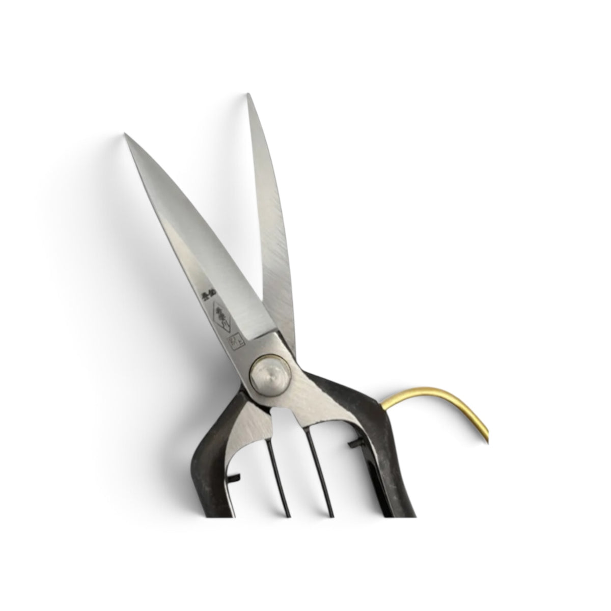 Azumagawa Bud Trimming Scissors Single-Edged With Guard Total Length & Blade: 220mm/92mm Weight: 235g | Premium Japanese Carbon Cutlery Steel [Traditional Hand Forged from Scratch / Hollow Ground Back / Twisted Blade / Screw Joint / Bottom Spring Lock]
