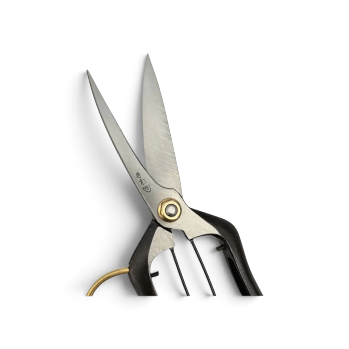 Azumagawa Bud Trimming Scissors Single-Edged With Guard Total Length & Blade: 220mm/92mm Weight: 235g | Premium Japanese Carbon Cutlery Steel [Traditional Hand Forged from Scratch / Hollow Ground Back / Twisted Blade / Screw Joint / Bottom Spring Lock]