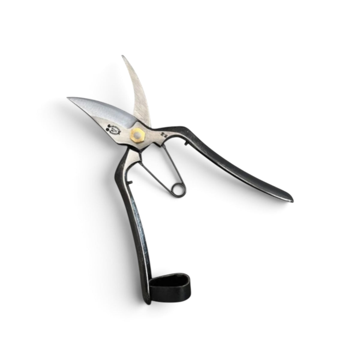 Murahisa Bud Trimming Scissors Single-Edged Total Length & Blade: 180mm/60mm Weight: 190g | High Carbon Cutlery Steel [Traditional Hand Forged / Yamagata Cutlery Heritage / Hollow Ground Back / Twisted Blade / Screw Joint / Leather Loop Lock]