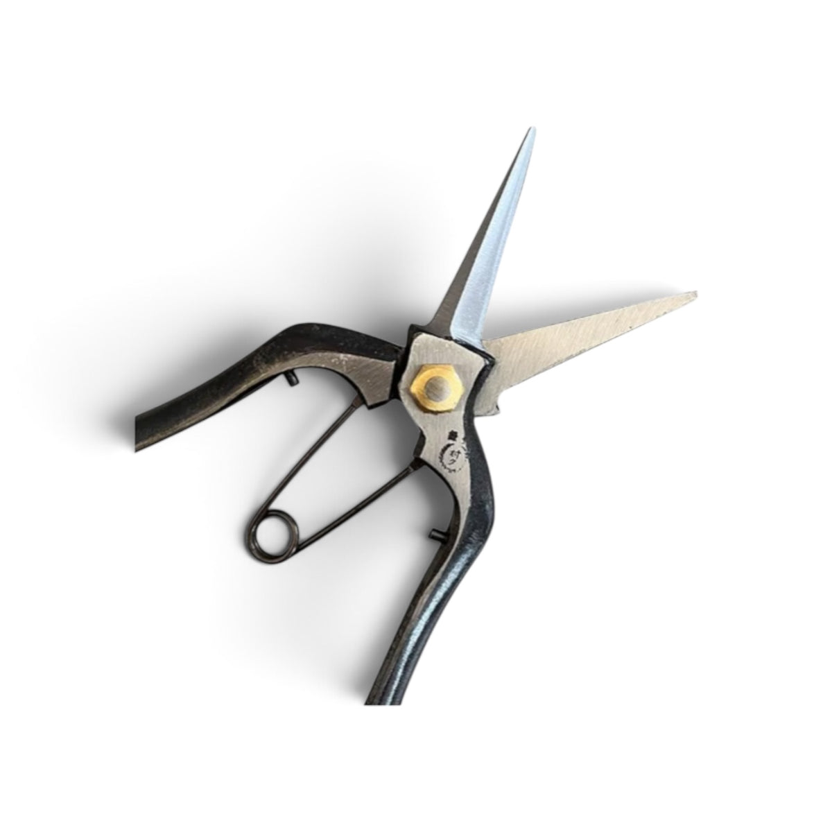 Murahisa Bud Trimming Scissors Double-Edged Leather Catch Total Length & Blade: 180mm/58mm Weight: 185g | Premium Japanese Carbon Cutlery Steel [Traditional Hand Forged from Scratch / Hollow Ground Back / Twisted Blade / Screw Joint / Leather Loop Lock]