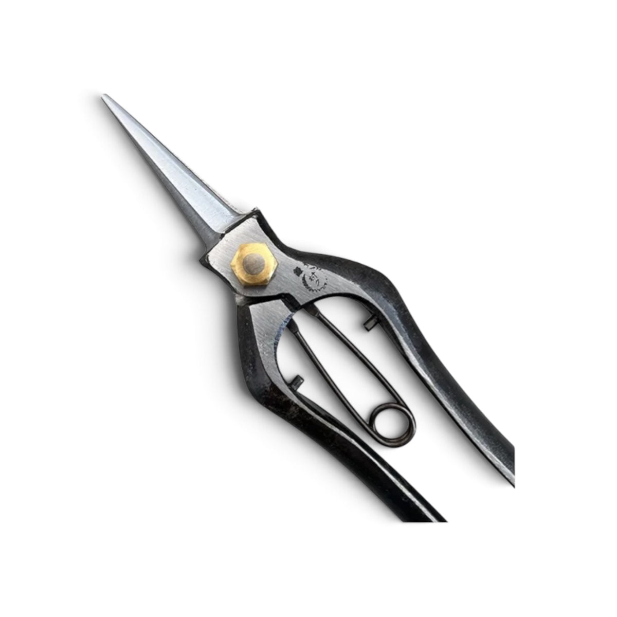 Murahisa Bud Trimming Scissors Double-Edged Leather Catch Total Length & Blade: 180mm/58mm Weight: 185g | Premium Japanese Carbon Cutlery Steel [Traditional Hand Forged from Scratch / Hollow Ground Back / Twisted Blade / Screw Joint / Leather Loop Lock]