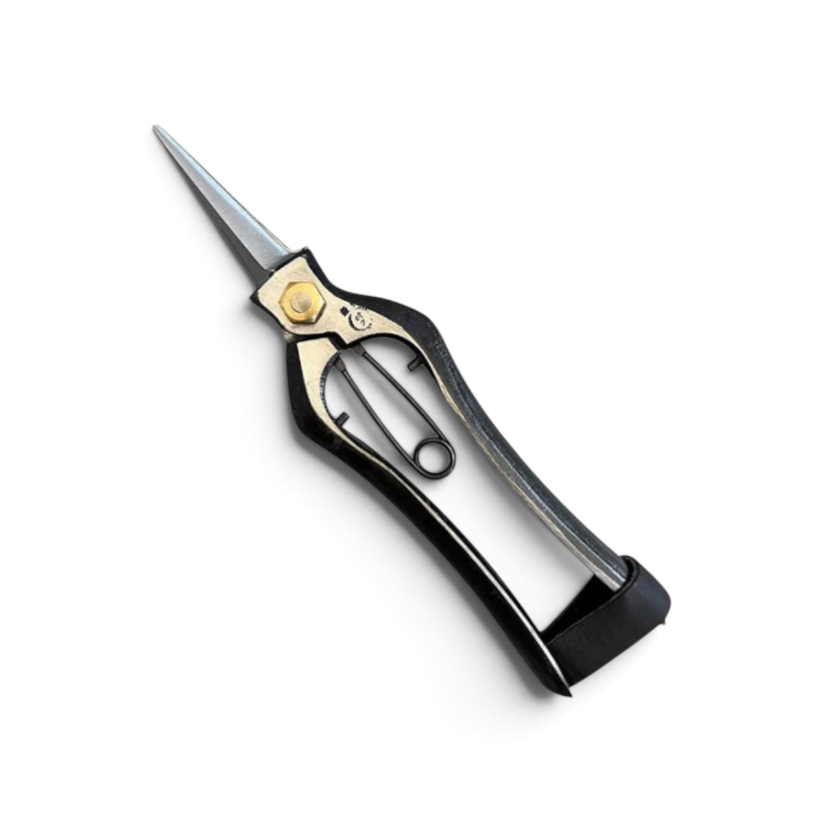 Murahisa Bud Trimming Scissors Double-Edged Leather Catch Total Length & Blade: 180mm/58mm Weight: 185g | Premium Japanese Carbon Cutlery Steel [Traditional Hand Forged from Scratch / Hollow Ground Back / Twisted Blade / Screw Joint / Leather Loop Lock]