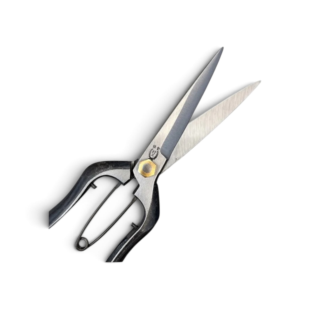 Murahisa Bud Trimming Scissors Double-Edged Total Length & Blade: 240mm/100mm Weight: 250g | Premium Japanese Carbon Cutlery Steel [Traditional Hand Forged from Scratch / Hollow Ground Back / Twisted Blade / Screw Joint / Bottom Spring Lock]