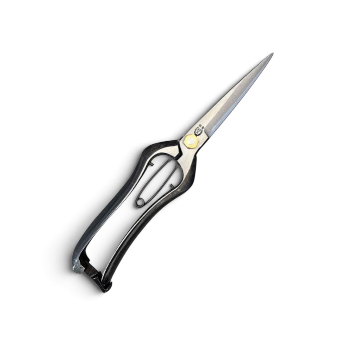 Murahisa Bud Trimming Scissors Double-Edged Total Length & Blade: 240mm/100mm Weight: 250g | Premium Japanese Carbon Cutlery Steel [Traditional Hand Forged from Scratch / Hollow Ground Back / Twisted Blade / Screw Joint / Bottom Spring Lock]