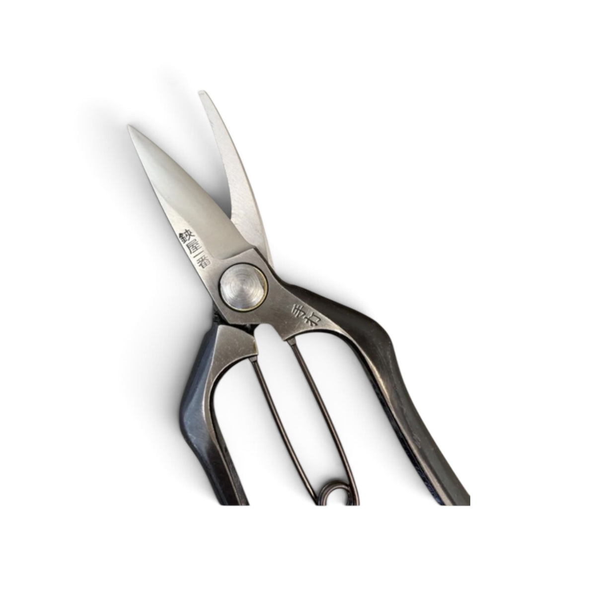 Hasamiya Ichiban Bud Trimming Scissors Single-Edged Total Length & Blade: 185mm/58mm Weight: 185g | Premium Japanese Carbon Cutlery Steel [Traditional Hand Forged from Scratch / Hollow Ground Back / Twisted Blade / Screw Joint / Bottom Spring Lock]